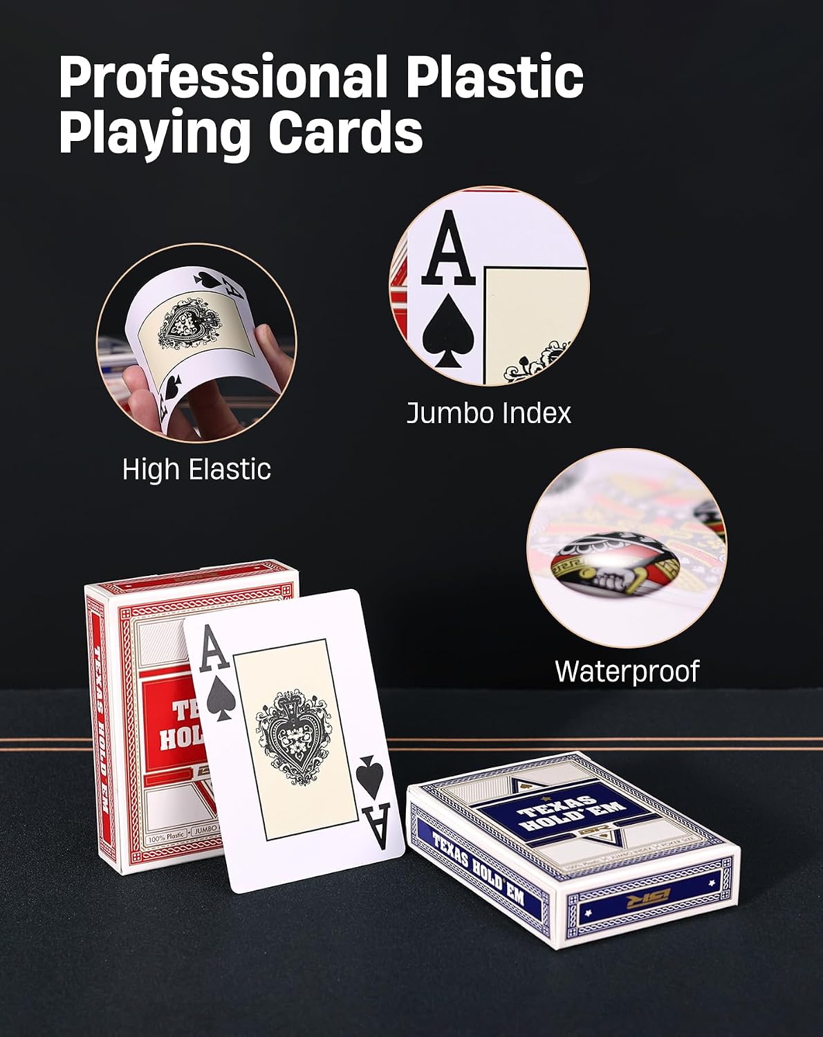 14g Clay Poker Chips Set for Texas Hold'em, 500 PCS Casino Numbered Chips with High-end Carrying Case & Dealer Button