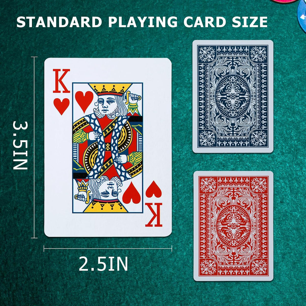 FURWEY 12 Packs Playing Cards, Poker Size Standard Index, Red and Blue