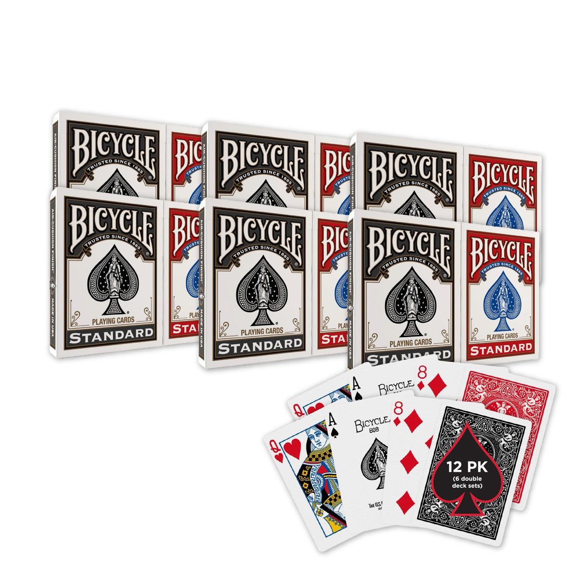 Bicycle Playing Cards 2 Pack Standard Poker Size Red and Blue